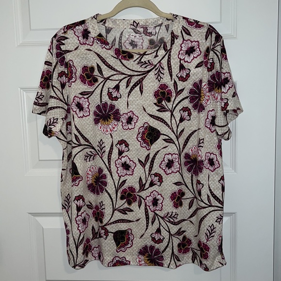 LOFT Botanical Everyday Crew Tee, Size XL, NWT - Picture 4 of 12